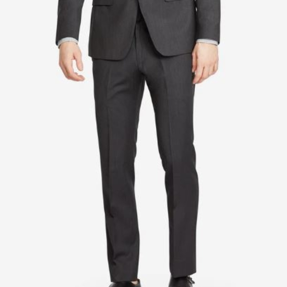 Foundation Italian Wool Suit Pant Slim Charcoal